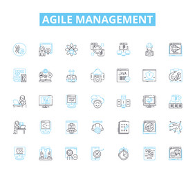 Agile management linear icons set iterative vector