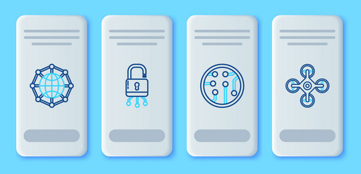 set line lock on digital circuit board processor vector image
