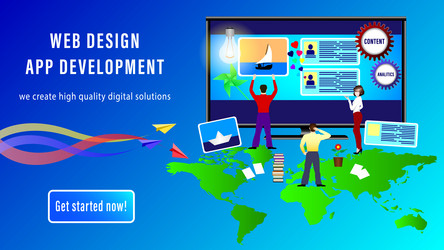 web design app development vector image