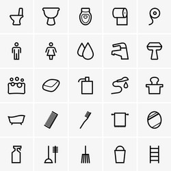 bathroom icons vector