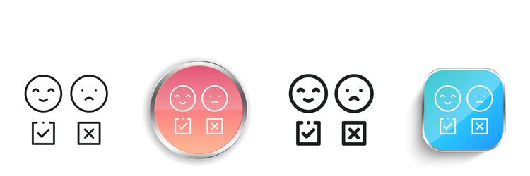 check icon thin linear regular and button style vector image