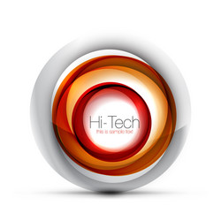 Digital techno sphere web banner button or icon vector