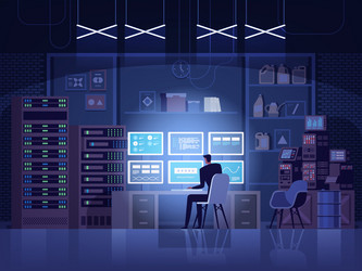 internet hacker attack and personal data security vector image