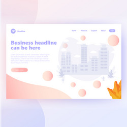 landing page template with gradient modern webpage vector