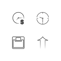 time linear icons set simple outline vector image