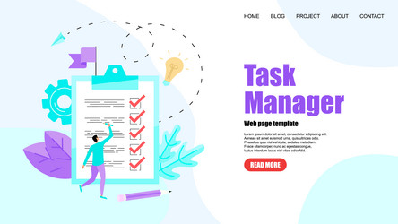 web template task manager concept to-do list app vector image