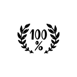 100 percent logo - a vintage handmade one vector