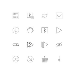 Buttons linear thin icons set outlined simple vector