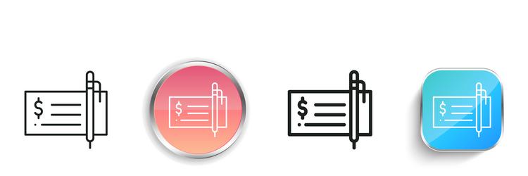 check icon thin linear regular and button style vector image