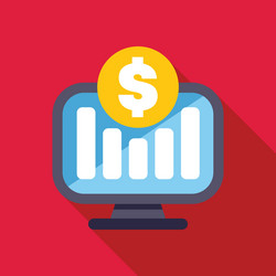 computer showing increasing statistics with dollar vector image