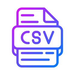 csv format file type icon elegant database icons vector image