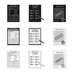 isolated object of form and document sign vector image