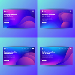 landing page template with gradient modern webpage vector