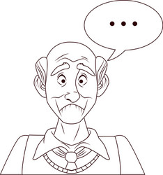Old grandfather with consecutive points in speech vector