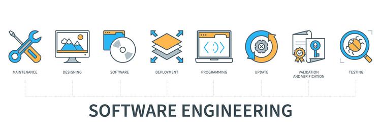 software engineering concept with icons vector image
