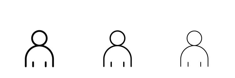 user icons in three different stroke lines vector image