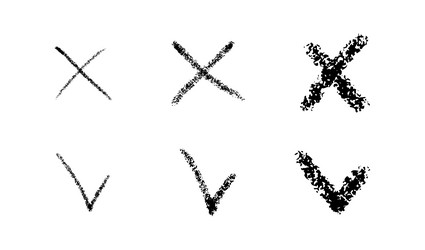 x scribble marks of cross v check vector image