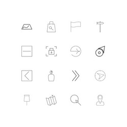 maps and navigation linear thin icons set vector image