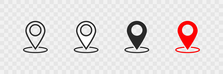 pointer location set icon on transparent vector image