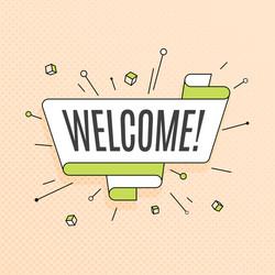 welcome retro design element in pop art style vector image