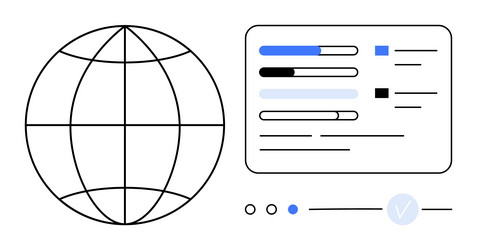 global data analysis with interactive elements vector image