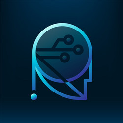 gradient robotic badge icon design vector image