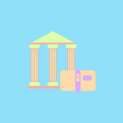 history book and architecture of ancient building vector image