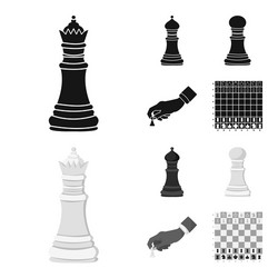 Isolated object of checkmate and thin logo set vector
