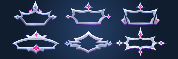 medieval ui game frame metal border for button vector image