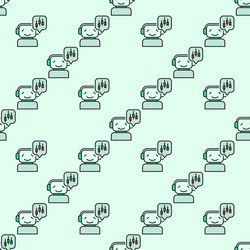 smiling trading bot with candlestick chart vector image