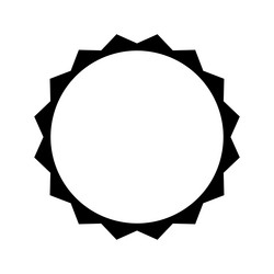 sun icon round frame with zigzag edges circle vector image