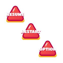 big set buttons for games and app wooden game ui vector image