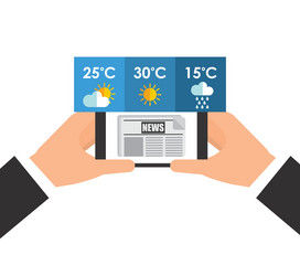 Weather app technology icon vector