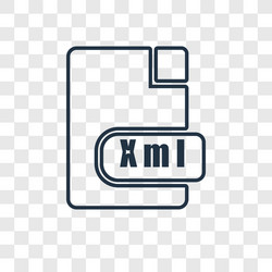 Xml concept linear icon isolated on transparent vector