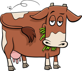 Cute Spotted Cow Cartoon Vector Image