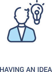 having an idea concept 2 colored icon simple line vector image