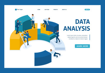 Isometric data analysis collection Royalty Free Vector Image