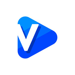 Logo letter v triangle vector