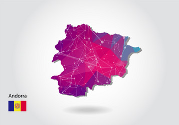 polygonal andorra map low poly design made vector