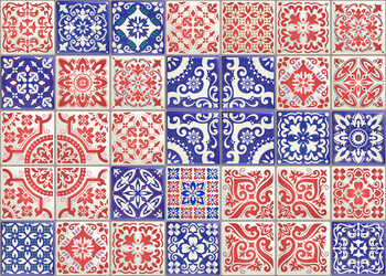 Portuguese Azulejo Tile Pattern Vector Image