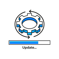 system software update and upgrade install new vector image