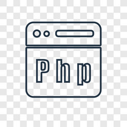 php concept linear icon isolated on transparent vector image