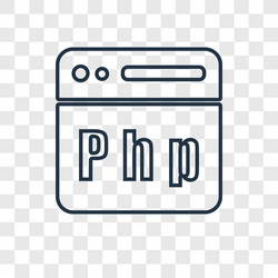 Php concept linear icon isolated on transparent vector