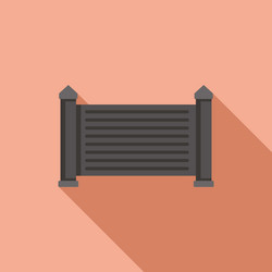 Auto fence icon flat door security vector