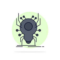 bug insect spider virus app flat color icon vector image