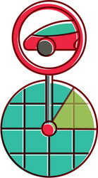 gps navigation screen pointer map car vehicle vector image