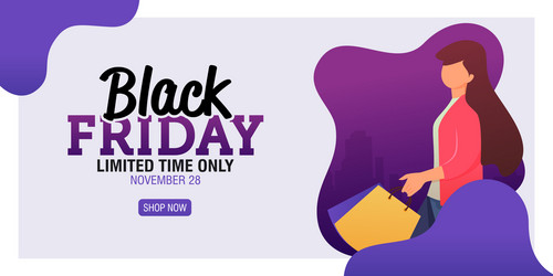 Landing page black friday sale banner vector