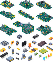 Processing Circuit Components Semiconductor manufacturing process circuits Vector Image