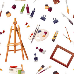 art tools pattern seamless print of various vector image