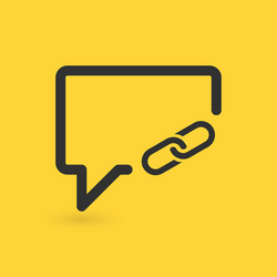 linear chat bubble with share link icon web vector image